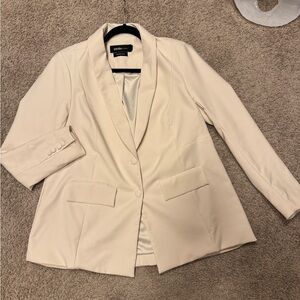 Torrid Studio Refined Crepe Blazer Size 00 (Medium) Cream